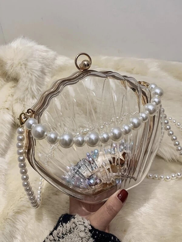 Mini Clear Faux Pearl Decor Dome Bag | SHEIN