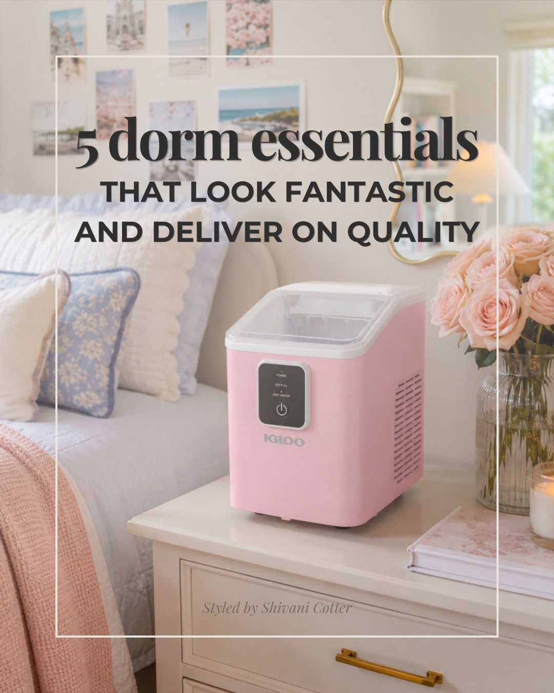 Dorm Essentials That Look Great and deliver on quality.
These dorm must-haves make college living easier without ruining the room aesthetic. 
From a countertop ice maker and mini fridge with freezer to a lightweight vacuum, compact toaster, and mini Keurig, these are the practical pieces college students will use all year!
Perfect for busy mornings, late night snacks, quick cleanups, and making a dorm room feel more like home.
Save this for move-in day!