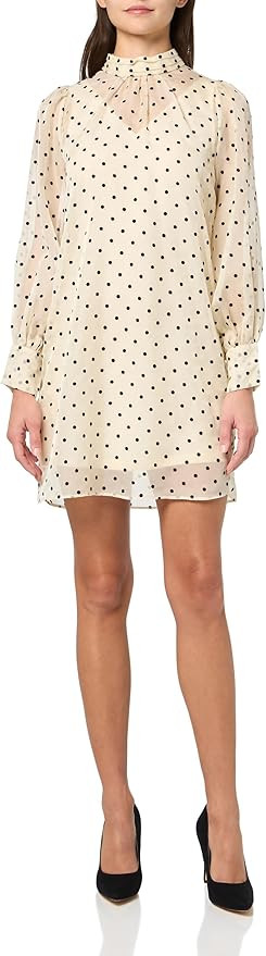 BCBG Women's Long Sleeve High Neck Organza Overlay Mini Dress | Amazon (US)