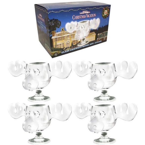 National Lampoon's Christmas Vacation Griswold Moose Mug 8oz Glass Set Of 4 | Target