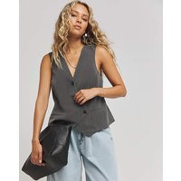 Grey Asymmetric Waistcoat | Simply Be (UK)
