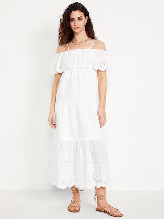 Cold Shoulder Maxi Swing Dress | Old Navy (US)