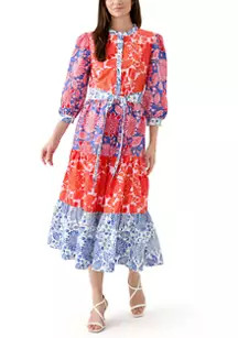 Philosophy Women's Blouson Sleeve Printed Tiered Dress | Belk