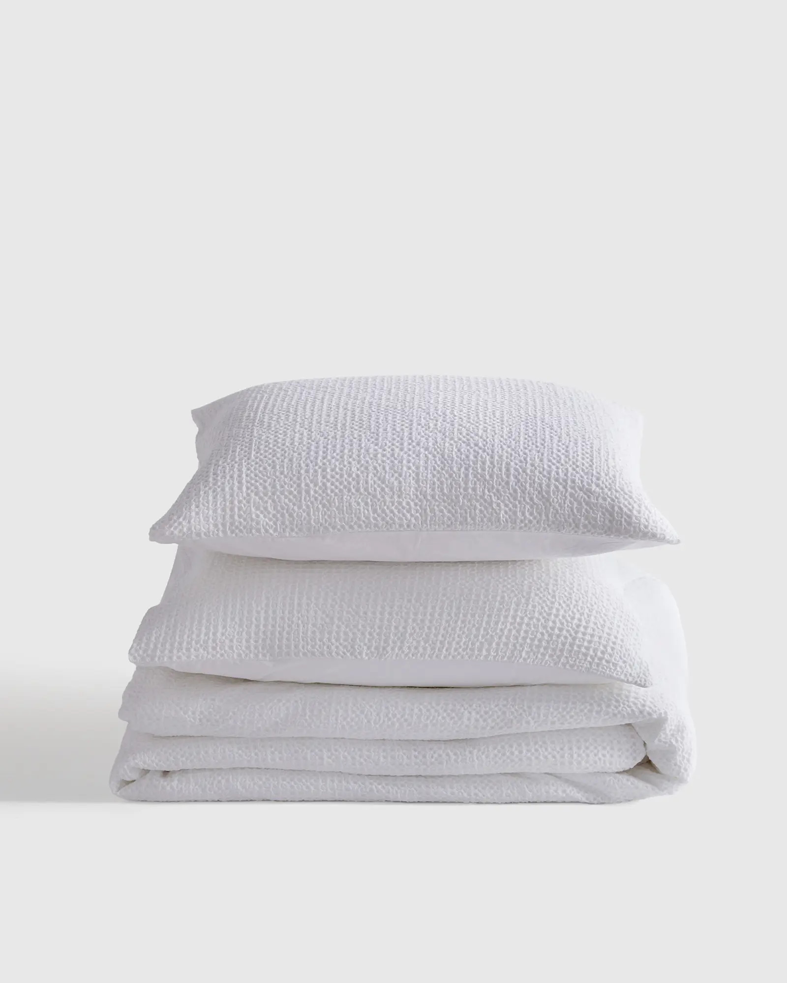 Organic Luxe Waffle Duvet Cover Set in White | Quince