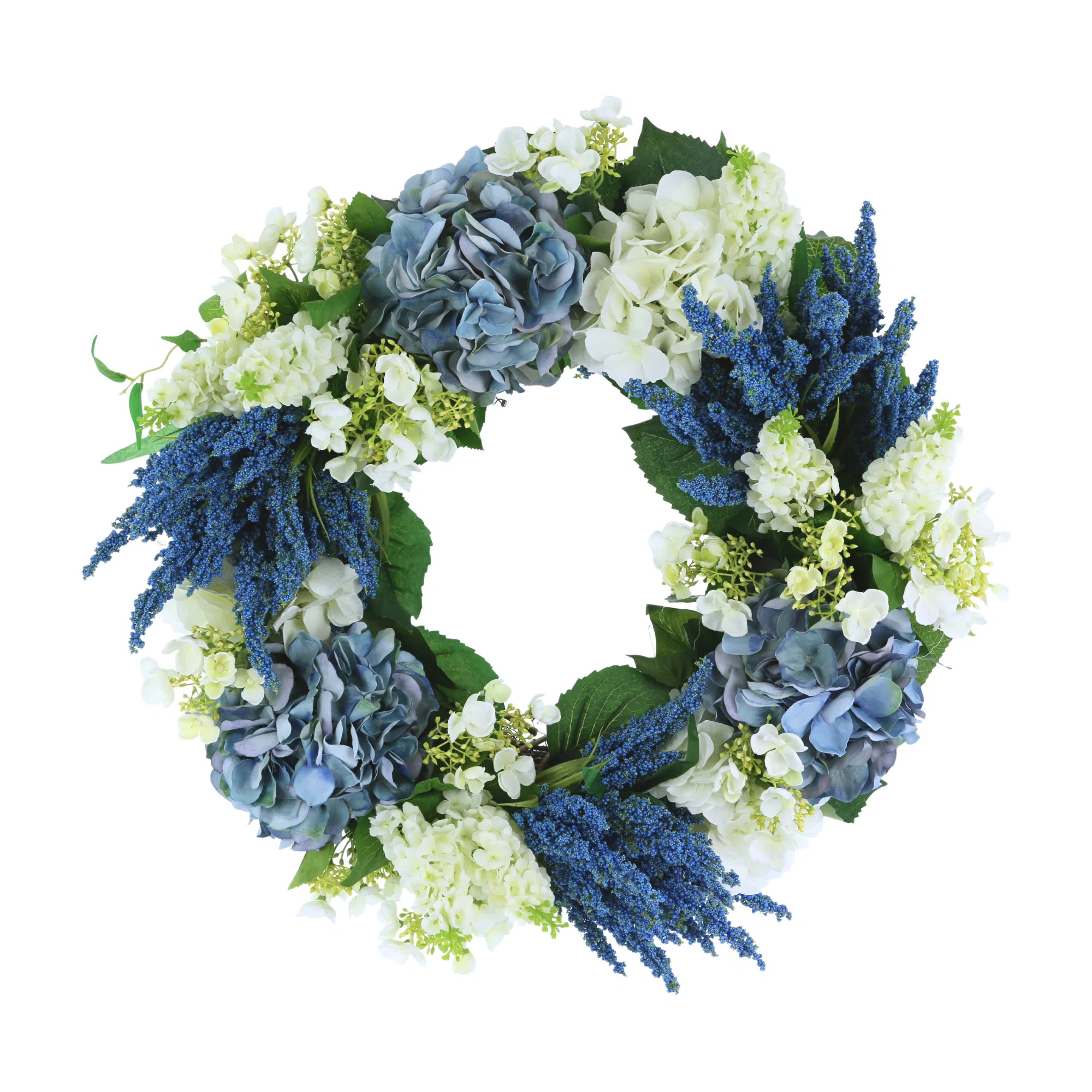 Primrue Handcrafted Faux Hydrangea Wood 26'' Wreath & Reviews | Wayfair | Wayfair North America