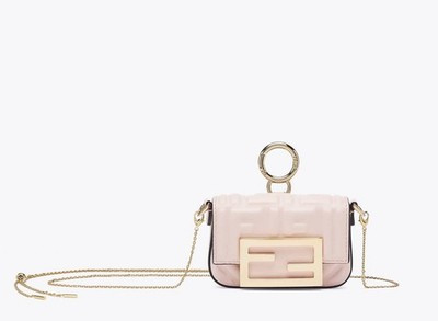 FENDI Pink Lambskin Matisse FF Embossed Nano Maxi Buckle Baguette Charm Bag | eBay | eBay US