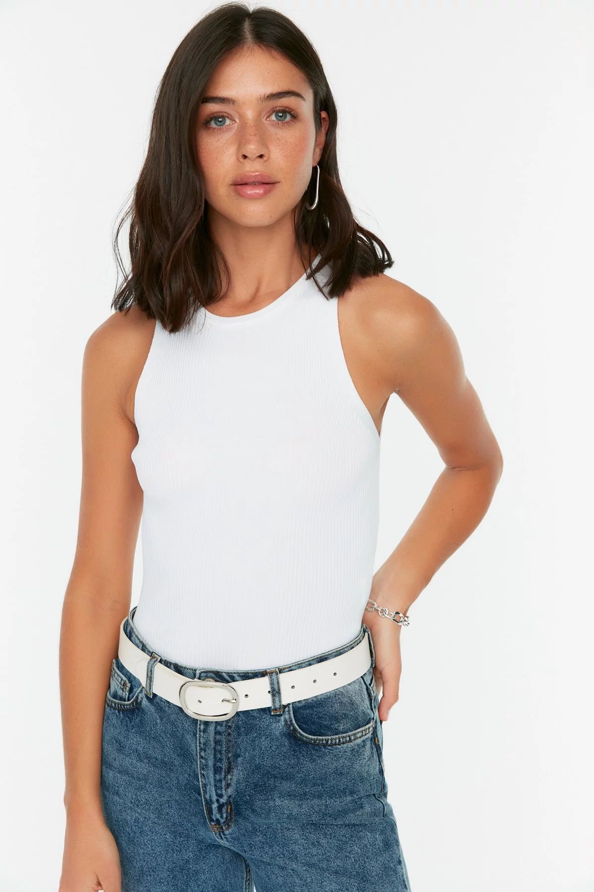 Trendyol Women Regular Fit Basic Crew Neck Knitwear Blouse | Walmart (US)