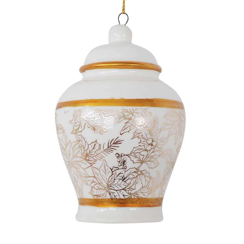 Porcelain Patterned Jar Ornament, 4" | At Home
