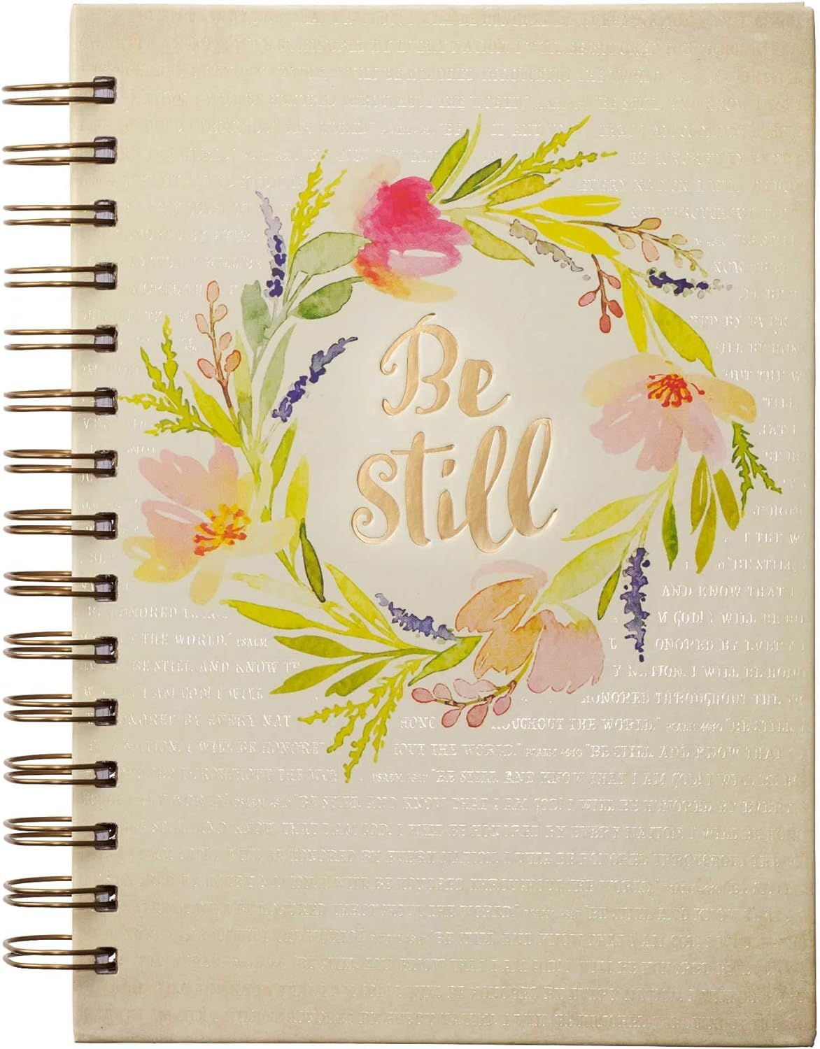 Christian Art Gifts Large Hardcover Notebook/Journal | Be Still Watercolor – Psalm 46:10 Bible ... | Amazon (US)