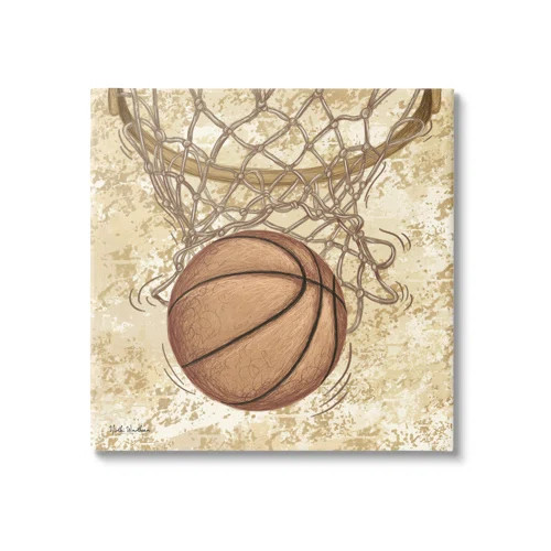 Bungalow Rose Rustic Basketball In Hoop Framed Giclee Art Design By Nidhi Wadhwa | Wayfair | Wayfair North America