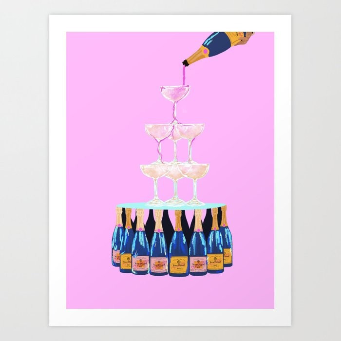 Pour It Up - Pink Print Art Print | Society6