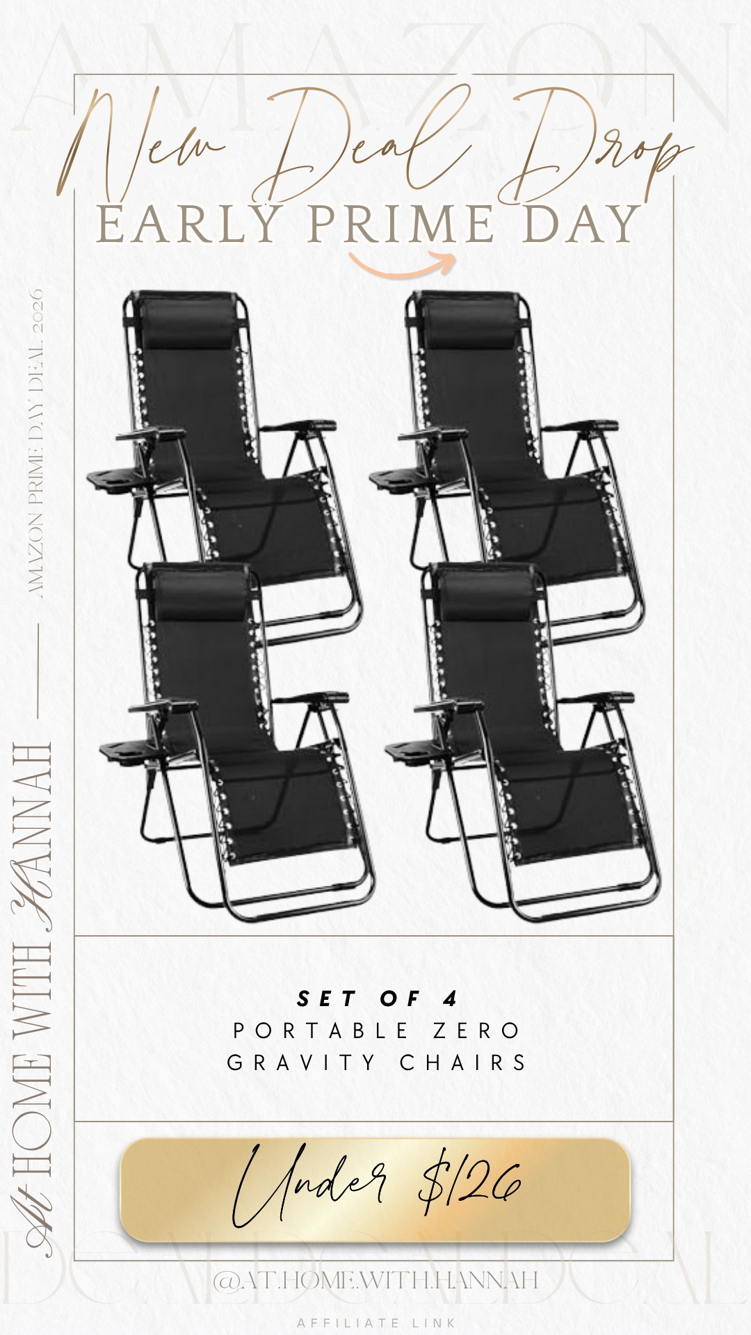 Prime Day Patio Deals • Zero Gravity Chairs • Outdoor Lounge Chairs

This set of 4 zero gravity chairs is such a good early Prime Day deal find — perfect for the patio, pool deck, backyard, camping, sports weekends, or extra seating when people come over.

If you’re shopping for Amazon outdoor chairs, zero gravity chairs, folding lounge chairs, backyard seating, poolside chairs, camping chairs, outdoor furniture deals, Prime Day patio deals, summer outdoor finds, and portable outdoor chairs, this set is such a practical one to grab.

I love finds like this because they fold up, are easy to move around, and solve the “we need more outdoor seating” problem fast.

Everything is linked here 🤍

#AmazonDeals #OutdoorChairs #PatioFinds #AmazonOutdoor #BackyardFinds #OutdoorLiving

#LTKHome #LTKSeasonal