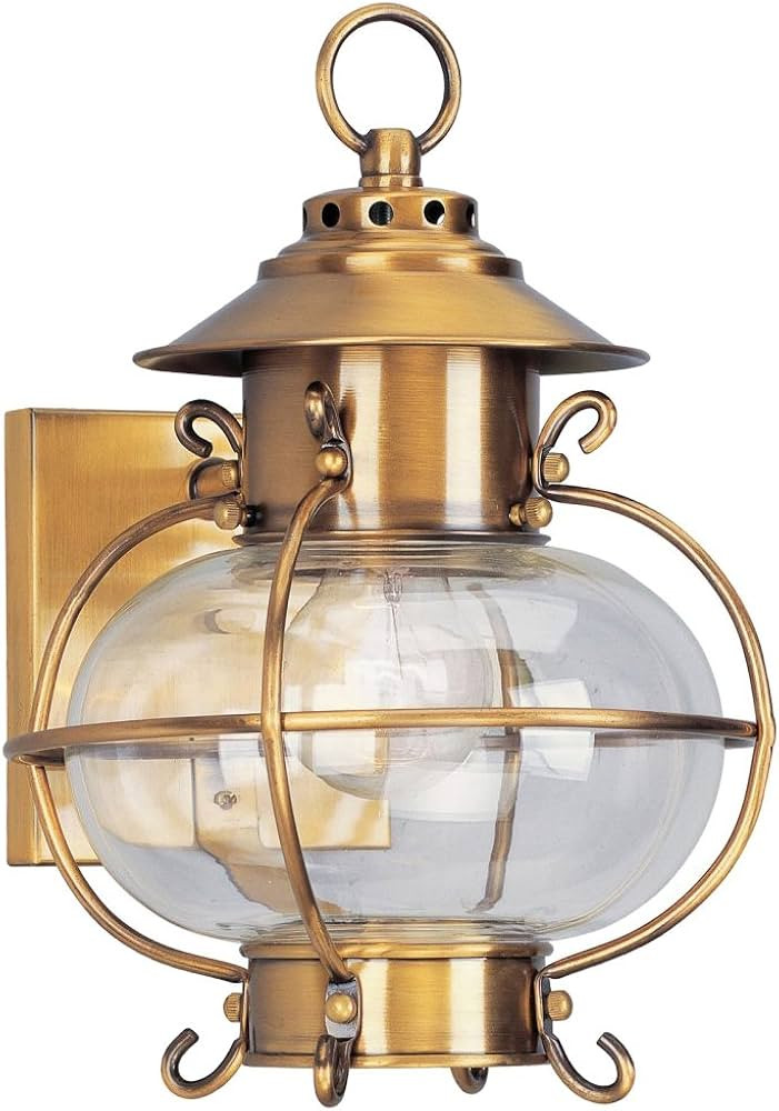 Livex Lighting 2221-22 Outdoor Wall Lantern, Brass | Amazon (US)