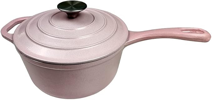 HAWOK Enameled Cast Iron Saucepan 2.65-Quart Pink color | Amazon (US)
