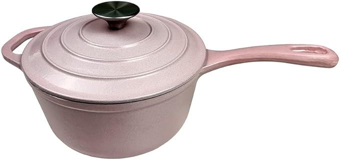 HAWOK Enameled Cast Iron Saucepan 2.65-Quart Pink color | Amazon (US)