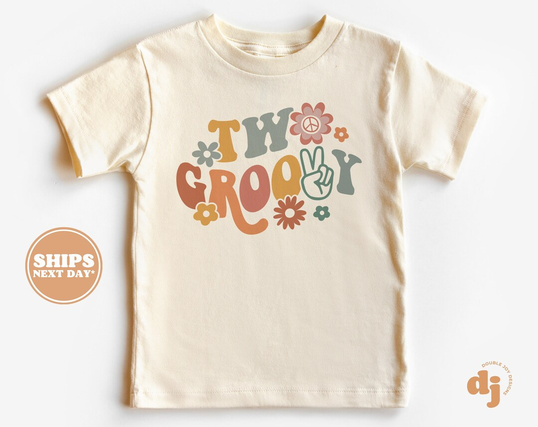 2nd Birthday Girl Toddler Shirt - Two Groovy Kids Birthday Shirt - Second Birthday Natural Toddle... | Etsy (US)
