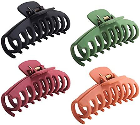 Boobeen 4 Pack Big Hair Claw - Nonslip Large Claw Clip for Women and Girls Thin Hair, Strong Hold... | Amazon (US)