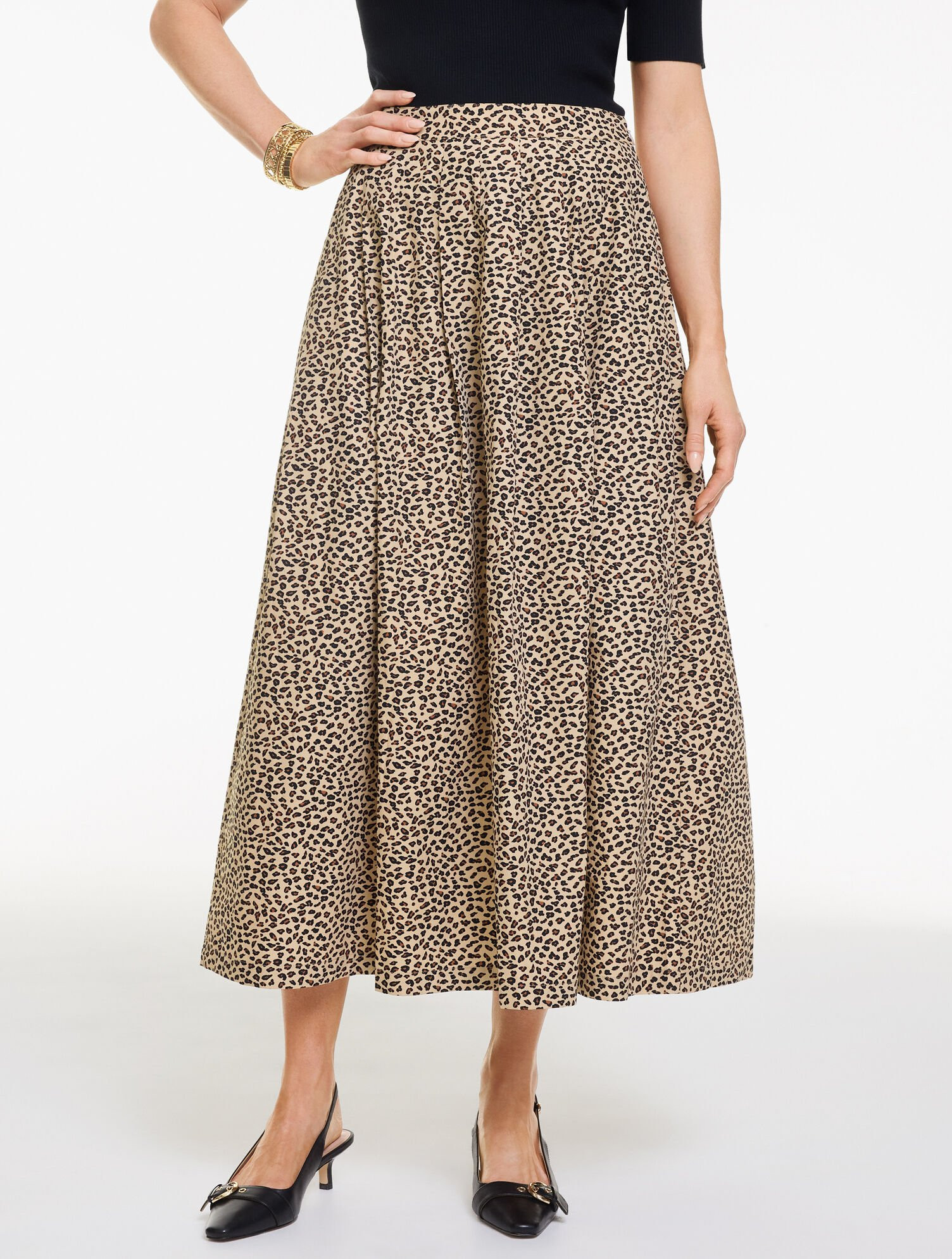 Piper Pleated Patio Skirt - Tricolor Cheetah | Talbots