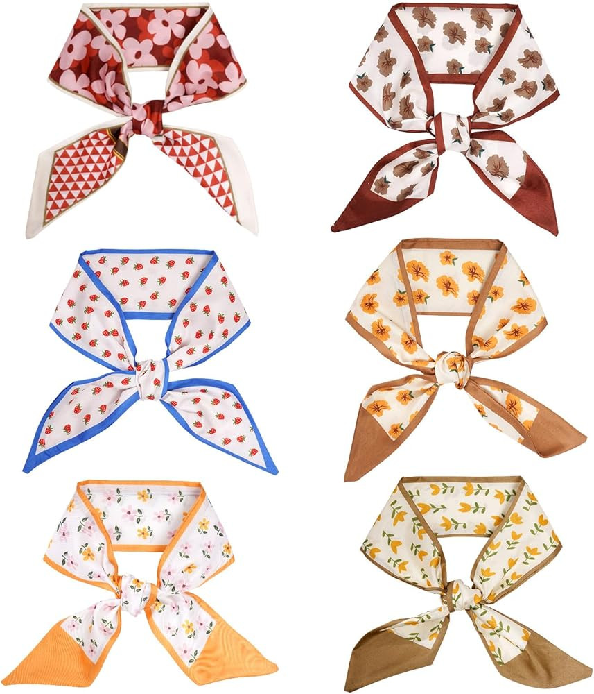 6 Pcs Purse Scarf Handbags for Women Skinny Fashion Neck Scarves Lightweight Stain Ribbon for Bag... | Amazon (US)