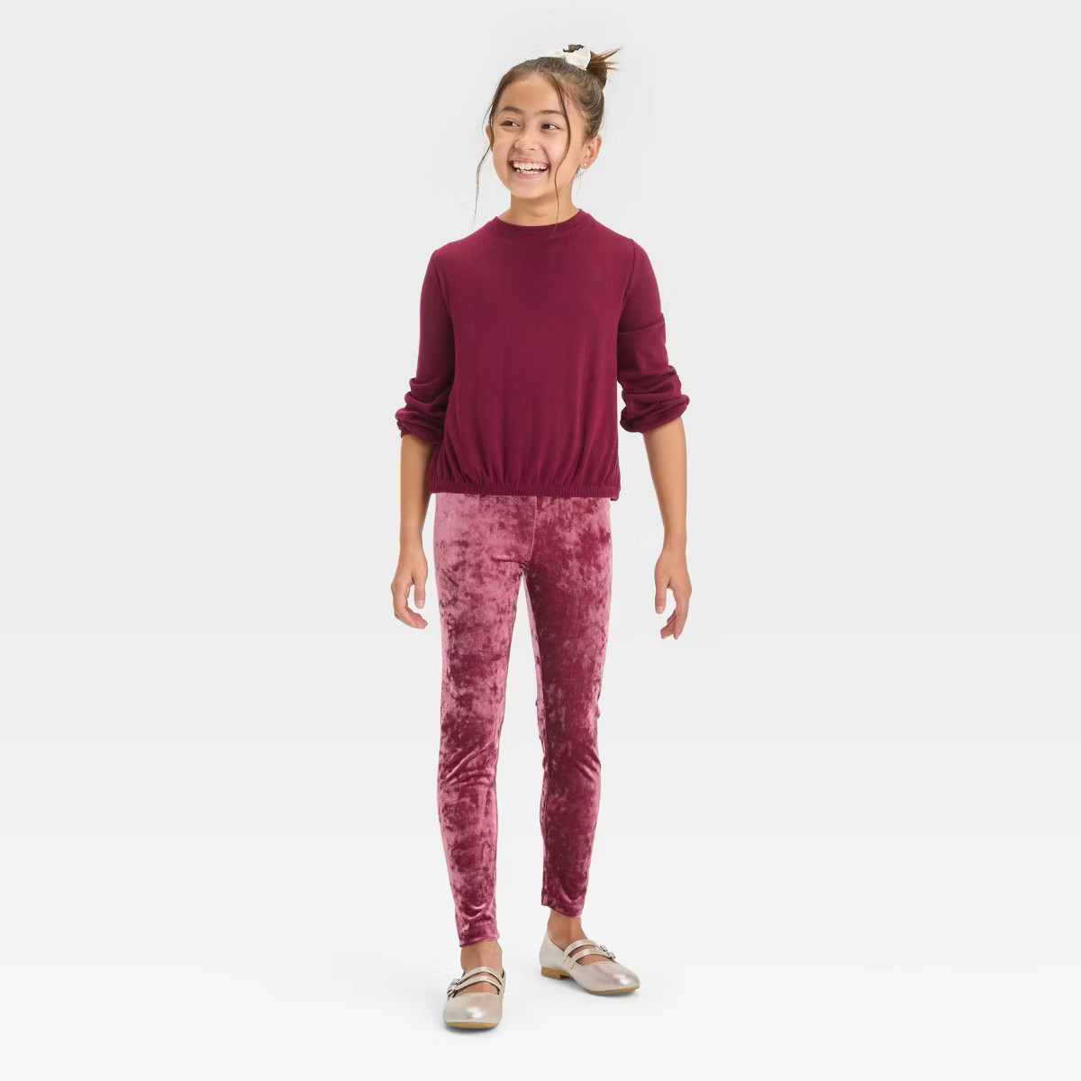 Girls' Crushed Velour Leggings - Cat & Jack™ | Target