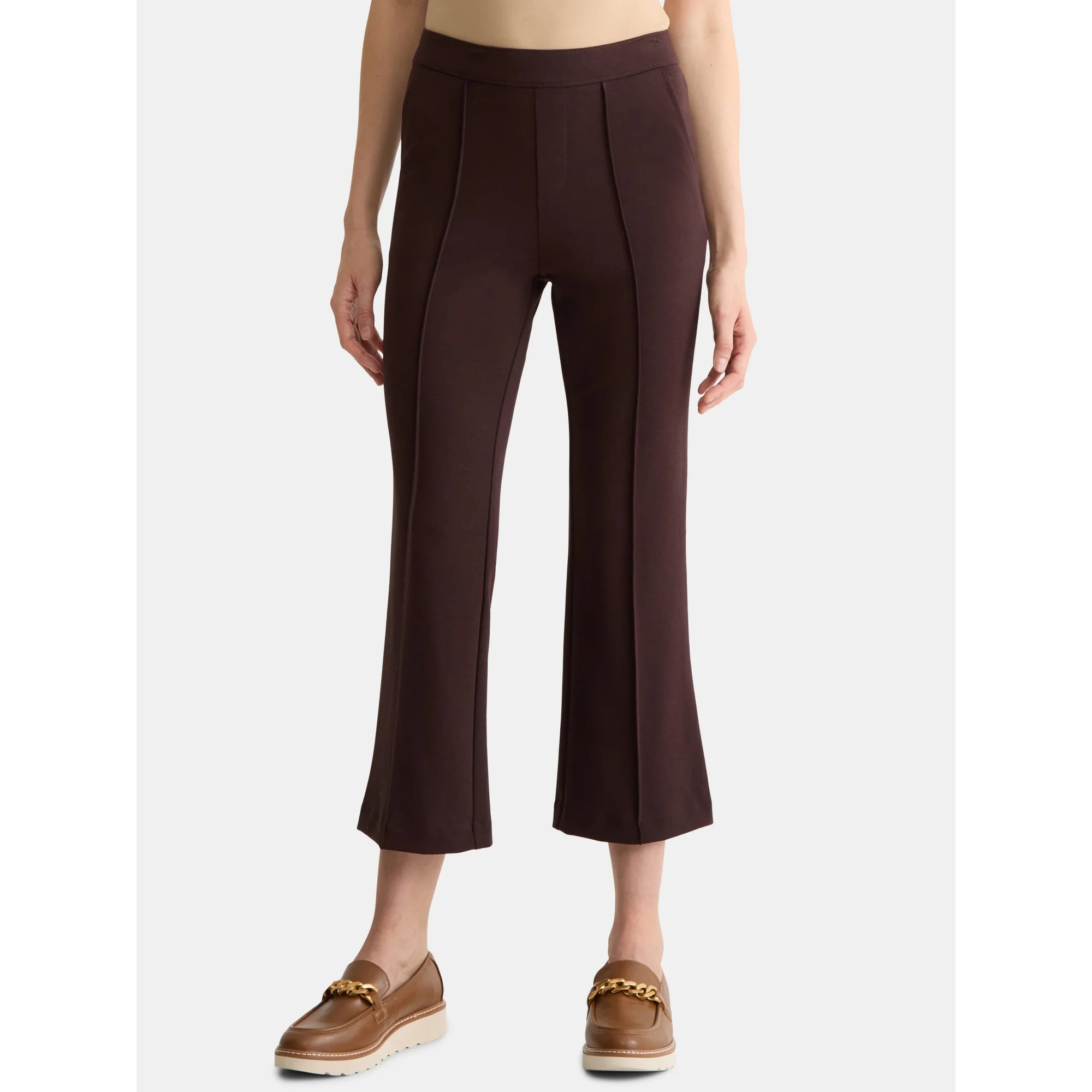 Time and Tru Women's Cropped Flare Pants, 26" Inseam, Size XS-XXXL | Walmart (US)