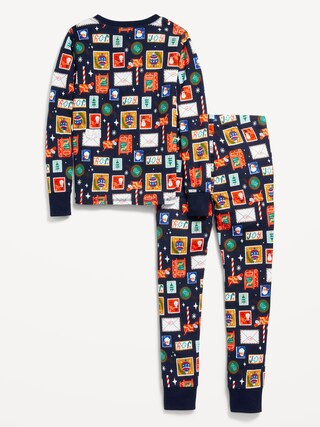 Gender-Neutral Printed Snug-Fit Pajama Set for Kids | Old Navy (US)