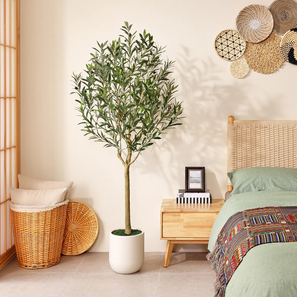 Adcock Faux Olive Tree 6Ft Artificial Plant – Realistic Silk Olive Tree With Lifelike Leaves & ... | Wayfair North America