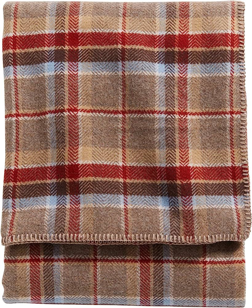 Pendleton Eco-Wise Wool Easy Care Twin Blanket, Red Jasper | Amazon (US)