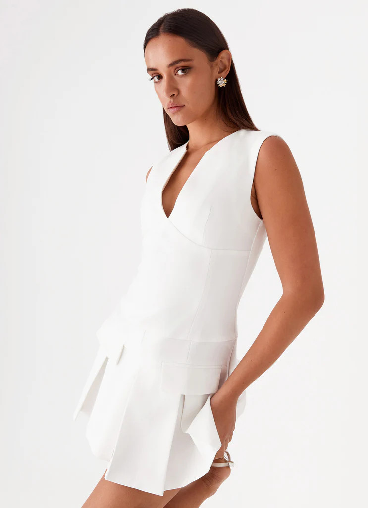 Cassia Mini Dress - White | Peppermayo (Global)