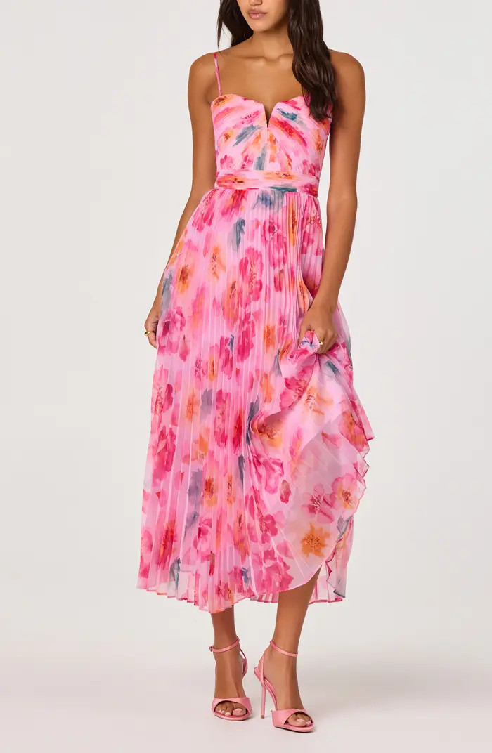 ASTR the Label Bayley Floral Print Pleat Party Dress | Nordstrom | Nordstrom