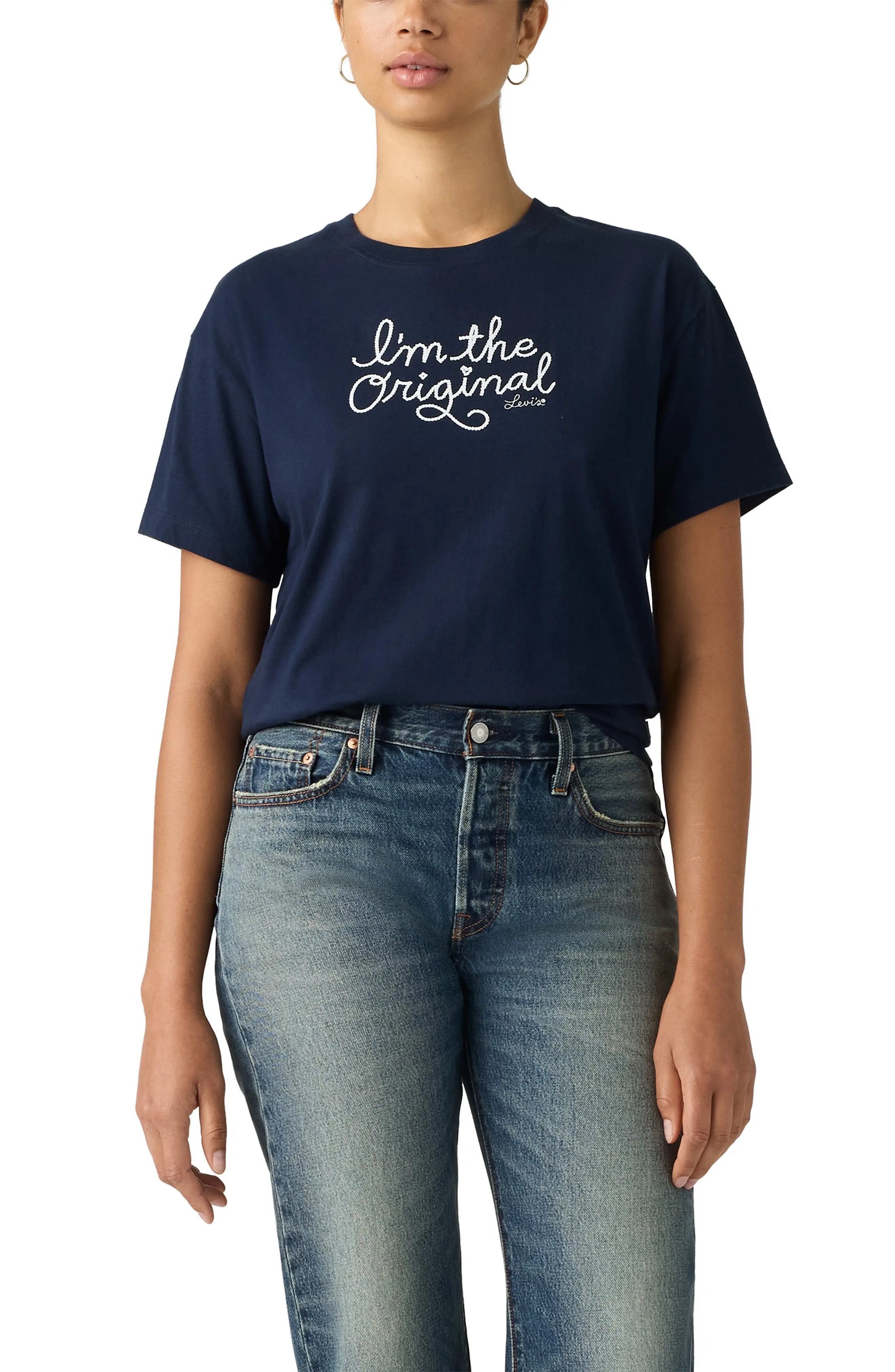Levi's Anyday Cotton Graphic T-Shirt in Im The Original Navy Blazer at Nordstrom Rack, Size X-Small | Nordstrom Rack