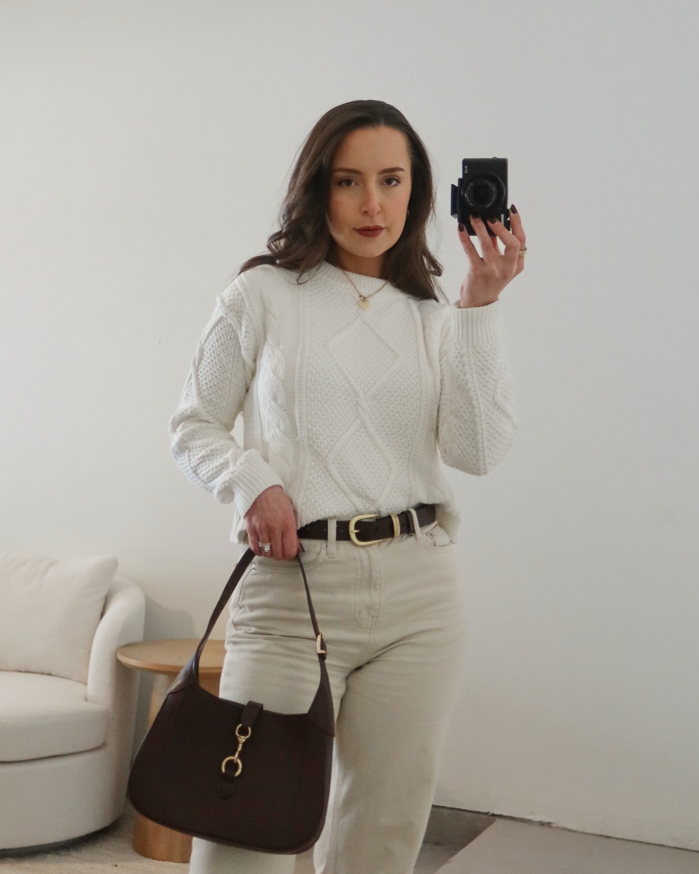 Mid-week mood ☕️ Holding onto my sanity during my last week in the office before I’m fully checked out for the holidays!
.
.
.
.
Outfit of the day, casual outfit, winter style, trending outfit, Pinterest outfit, neutral style #pinteresting #winteroutfitideas #casualstyle #outfitdujour #dolcevitashoes #dolcevitapartner @dolcevita