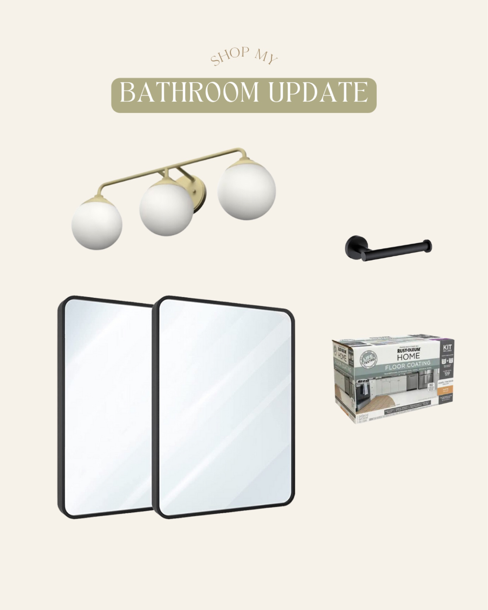 We recently did some simple upgrades in our bathroom and it made such a big impact! Budget-friendly hack: paint your floors 🫢