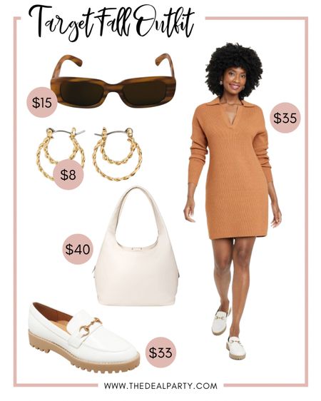 Target Fall Outfit | Target Fall Look | Fall Fashion | Date Night | White Purse | Sweater Dress 

#LTKunder100 #LTKstyletip #LTKunder50