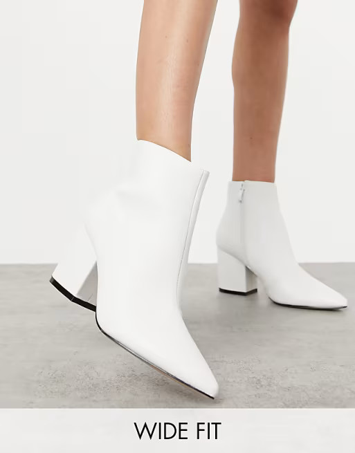 RAID Wide Fit Kola Ankle Boots in White | ASOS (Global)