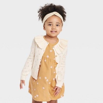 Grayson Collective Toddler Girls' Pointelle Cardigan - White | Target
