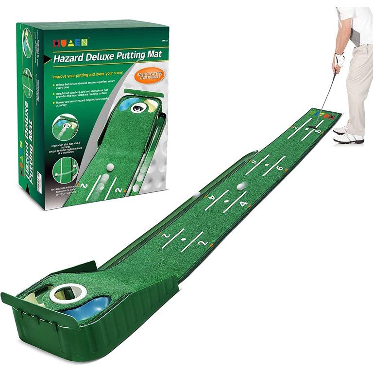 Golf Putting Green, Mat for Indoors, Golf Putting Matt with Ball Return and 3 Holes, Golf Trainin... | Walmart (US)