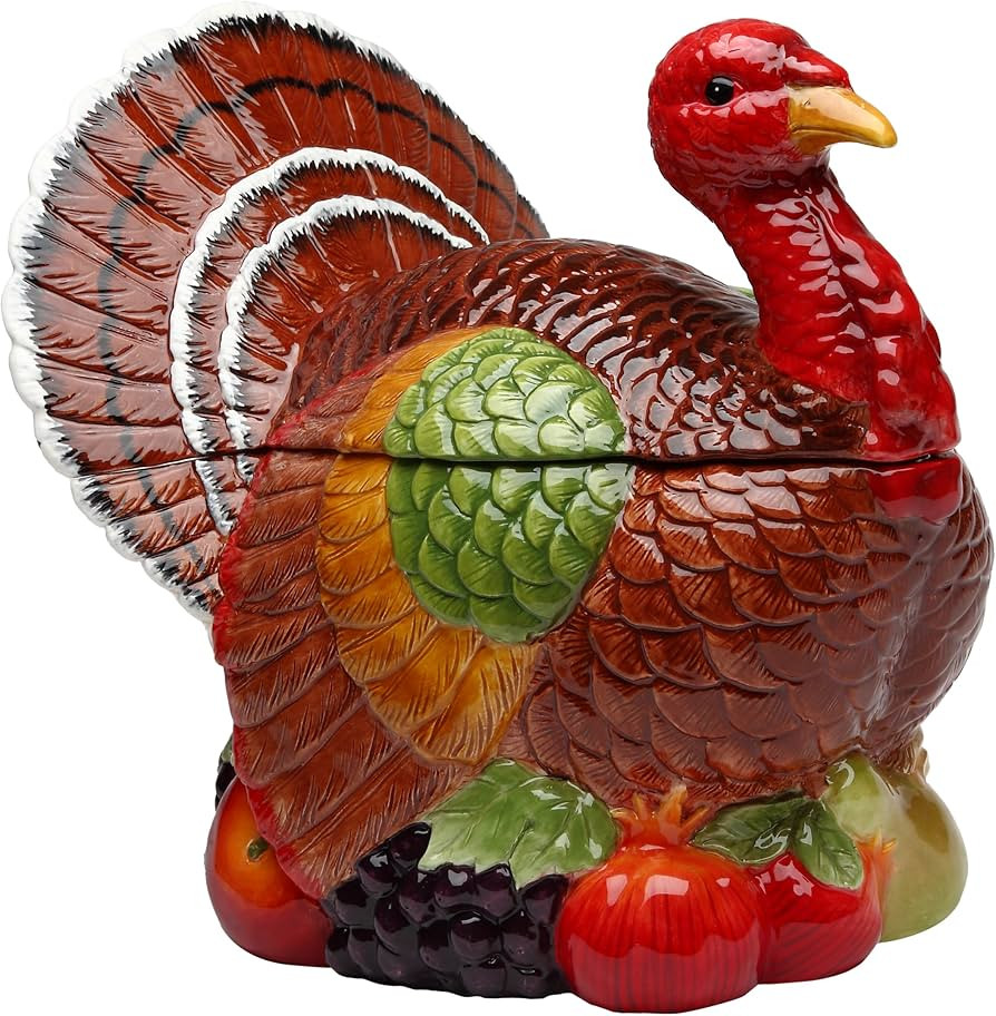 Cosmos Gifts Turkey Design Ceramic Cookie Jar, 10-3/8-Inch | Amazon (US)