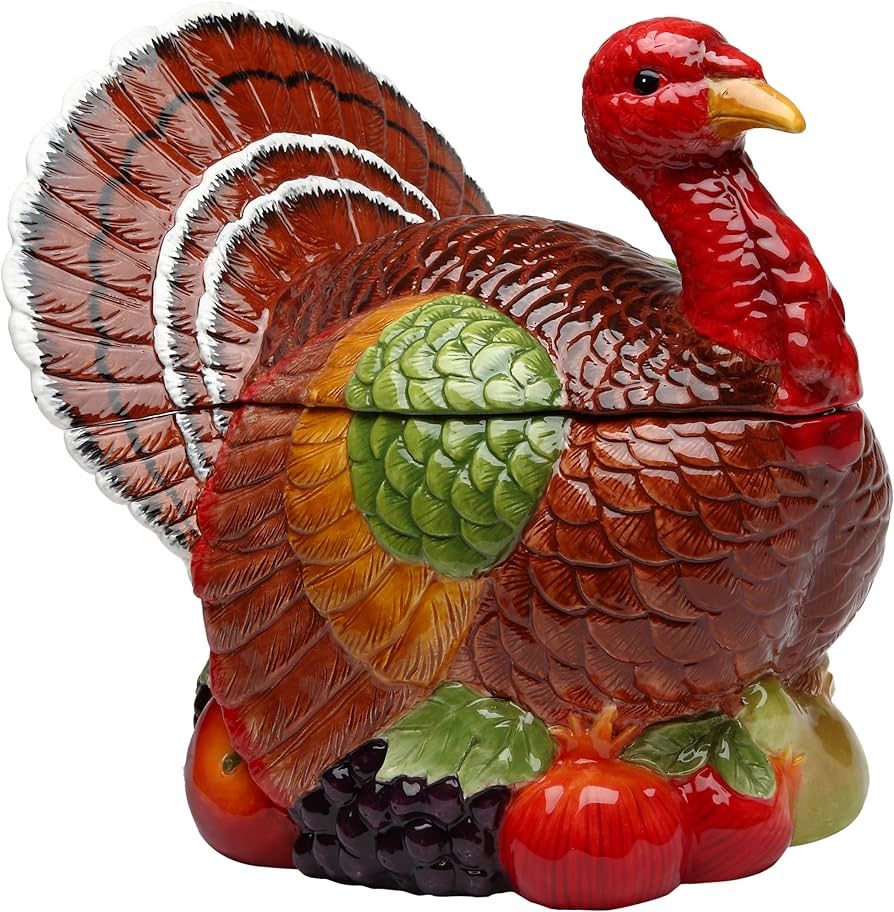 Cosmos Gifts Turkey Design Ceramic Cookie Jar, 10-3/8-Inch | Amazon (US)