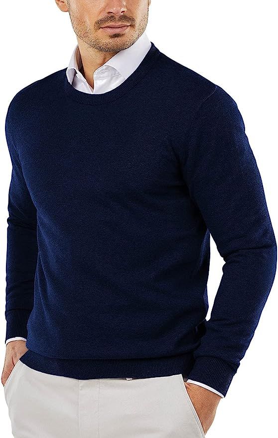 Coofandy Men's Crew Neck Sweater Slim Fit Lightweight Sweatshirts Knitted Pullover for Casual Or ... | Amazon (US)