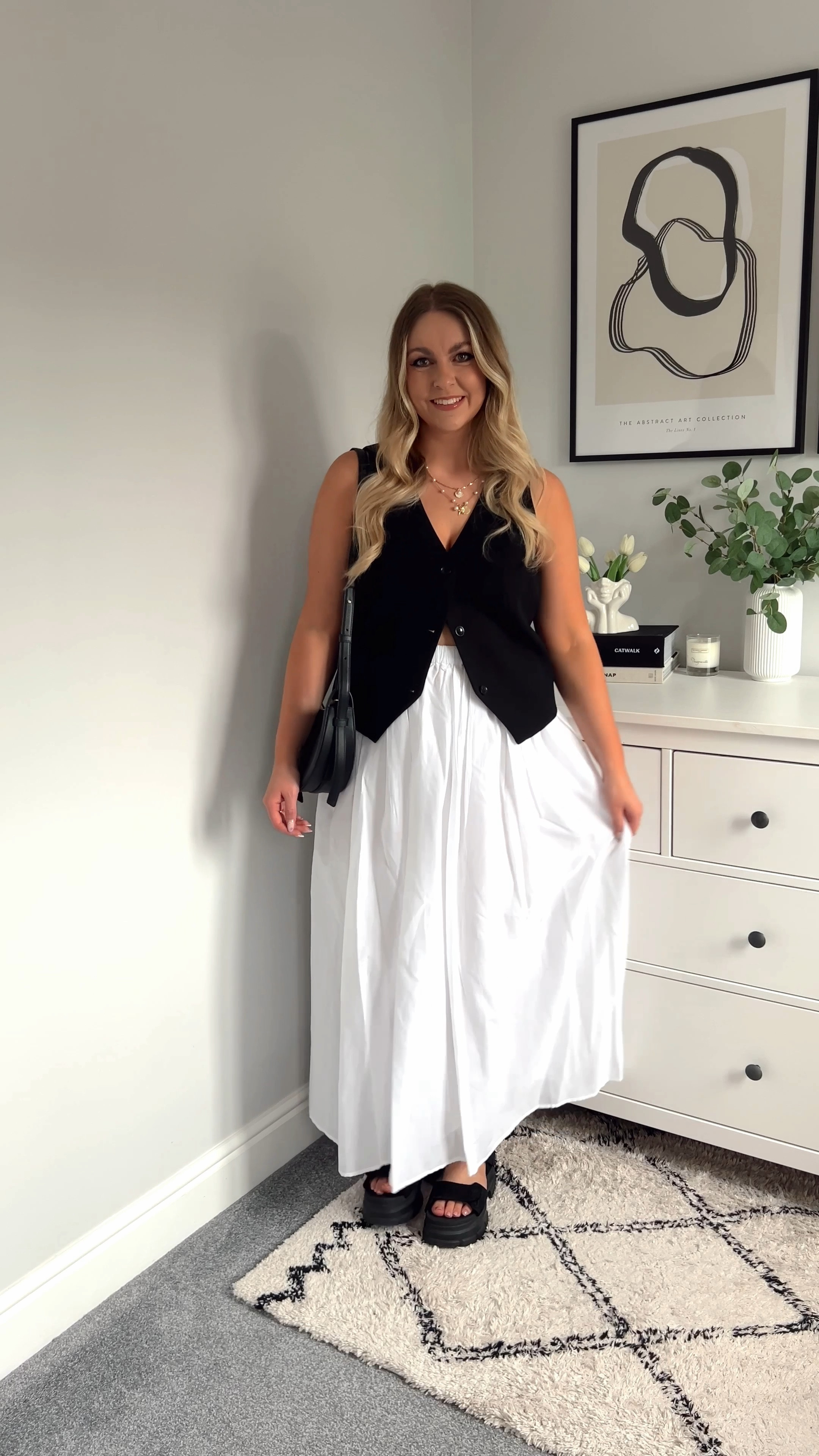 Midsize summer outfits you’ll actually wear ✨

White maxi skirt, black waistcoat, summer outfit, 

#LTKuk #LTKeurope #LTKmidsize