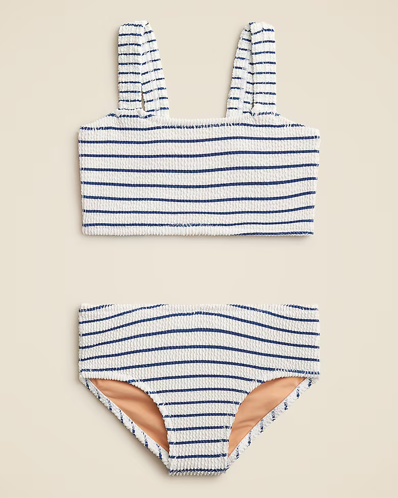 Girls' smocked two-piece swimsuit with UPF 50+ fabric | J. Crew US
