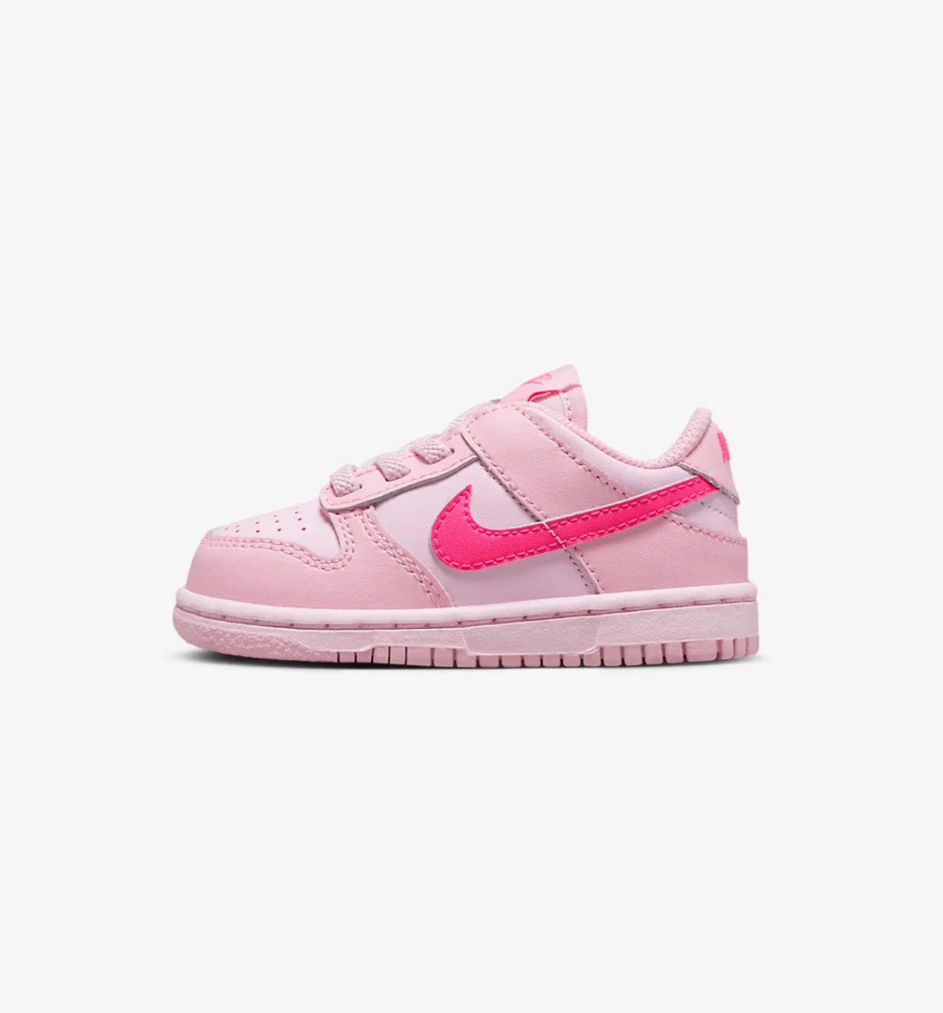 Nike Dunk Low
Triple Pink (GS)

Show love to the ‘80s with the Nike Dunk Low. From the durable build to the shoe’s shape and feel, we honor this hardwood icon that’ll fit easily into your kiddo’s budding kicks collection.
Shown: Medium Soft Pink/Hyper Pink/Pink Foam
Style: DH9761-600

#LTKshoecrush