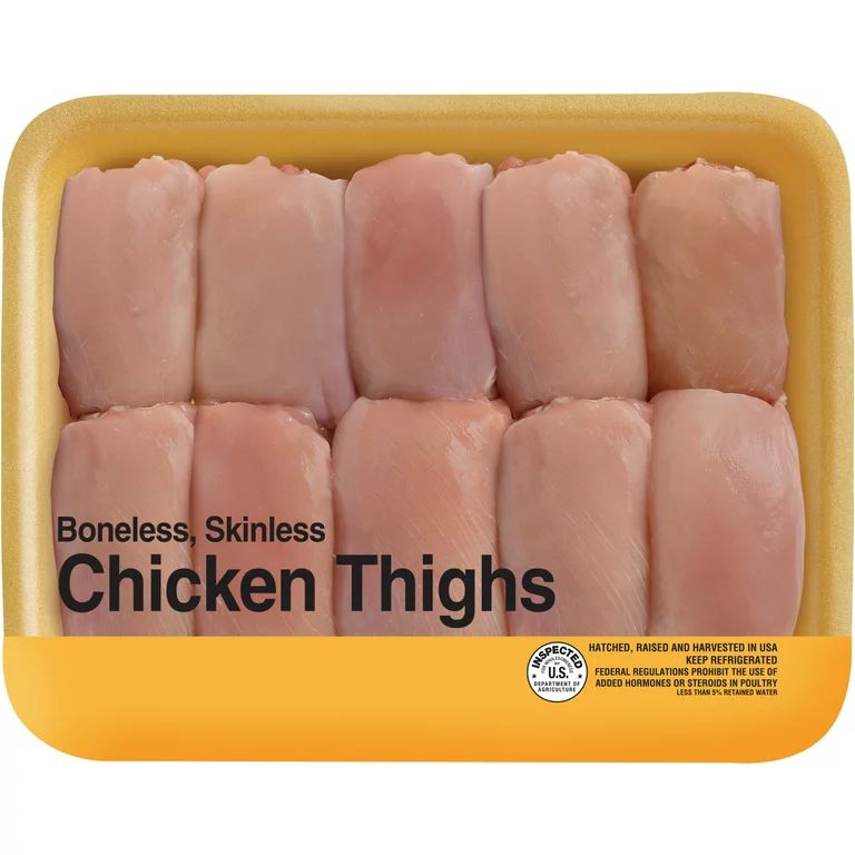 Freshness Guaranteed Boneless Skinless Chicken Thighs, 2.75 - 4.0 lb Tray | Walmart (US)
