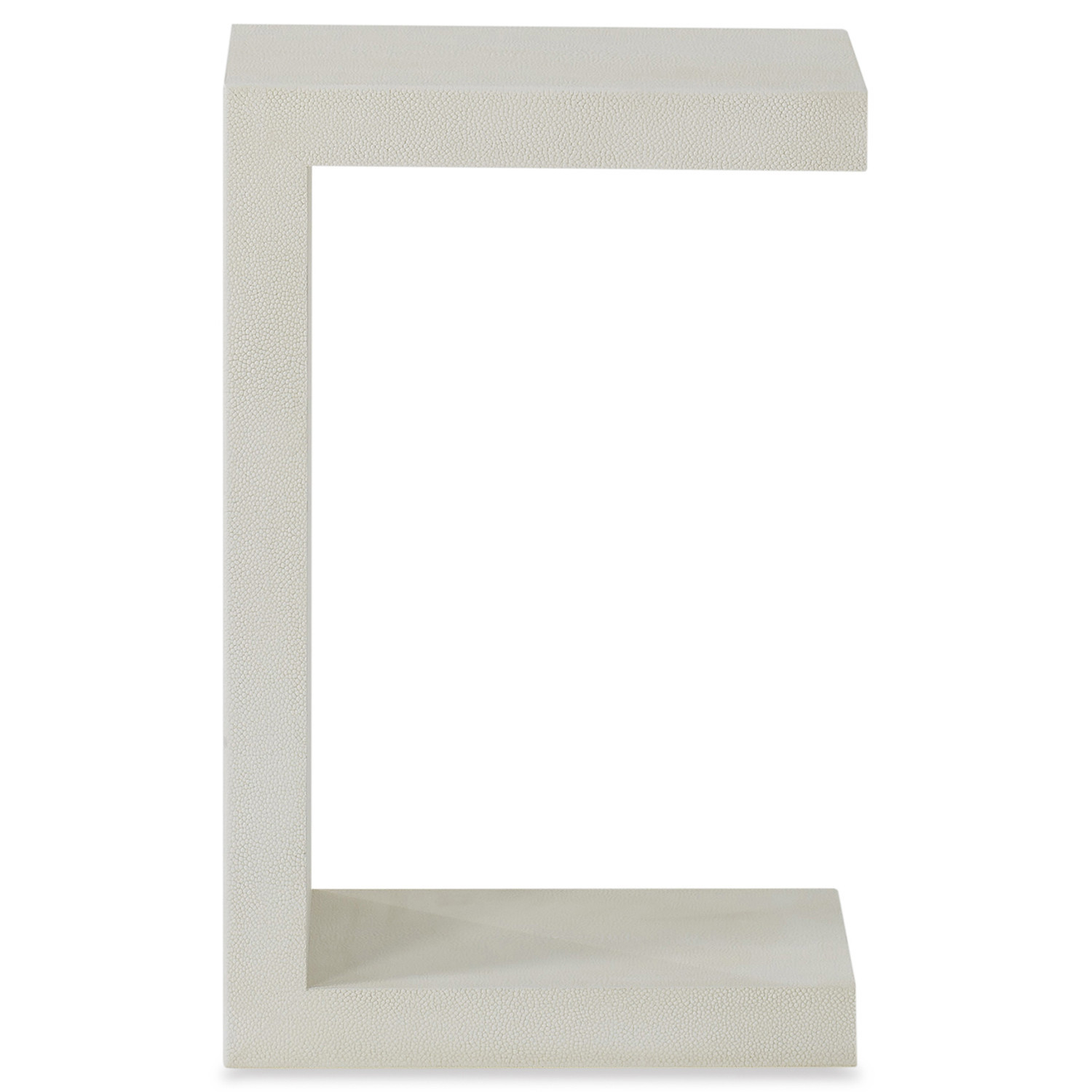 Century Monroe Regency White Faux Shagreen Brass Accent Rectangular Side C-Table | Kathy Kuo Home