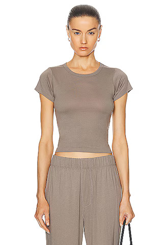 Eterne Short Sleeve Baby Tee in Clay | FWRD | FWRD 