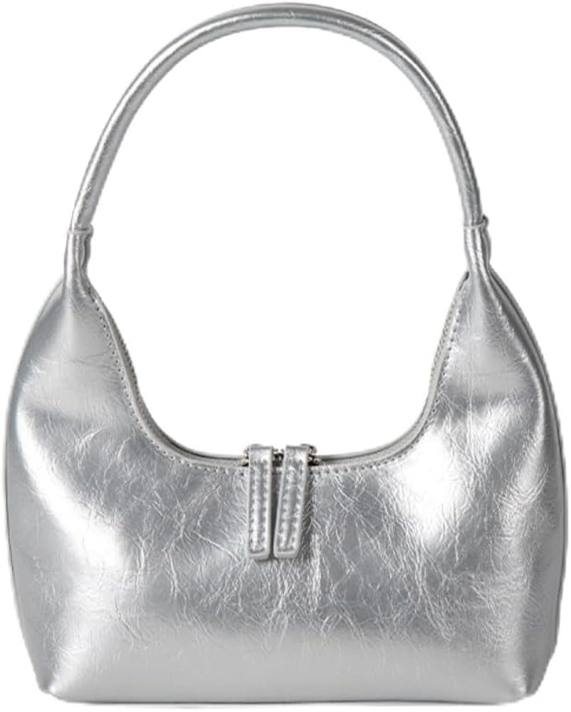 Cute Y2K Small Hobo Clutch Shoulder Tote Bags for Women PU Leather Armpit Bags with Zipper Closur... | Amazon (US)