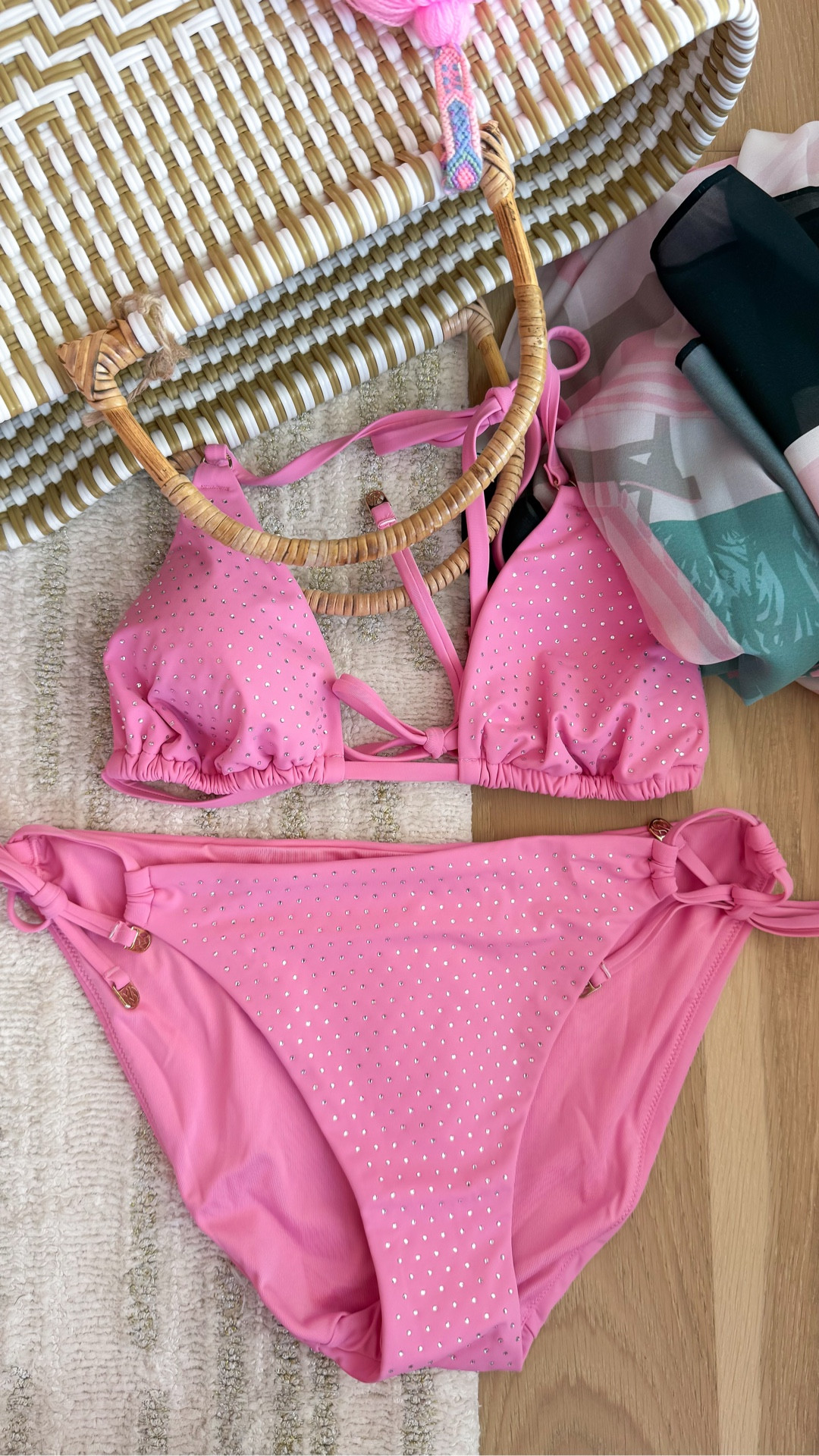 Size medium in both! Love this bedazzled swim! 

#LTKSwim #LTKTravel