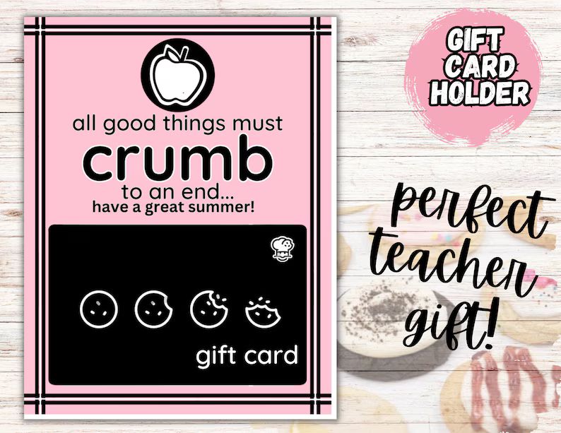 Crumbl Gift Card Holder/printable/instant Download/teacher Gift Tag/crumbl Card/end of School Gif... | Etsy (US)