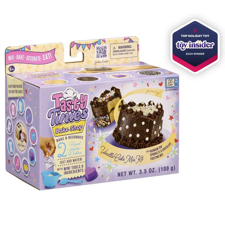 Tasty Tinies Bake Shop- Miniature Baking Set with Vanilla Cake, Chocolate Frosting, Rainbow Sprin... | Walmart (US)